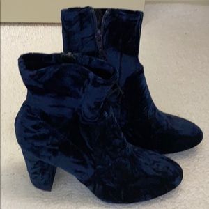 Blue Velvet Boots